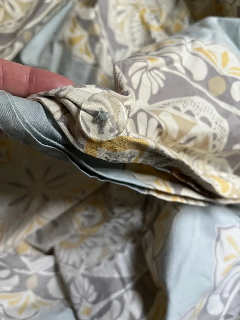 POTTERY BARN *Full/Queen* Blue Yellow Cressida Medallion Duvet Cover Organic